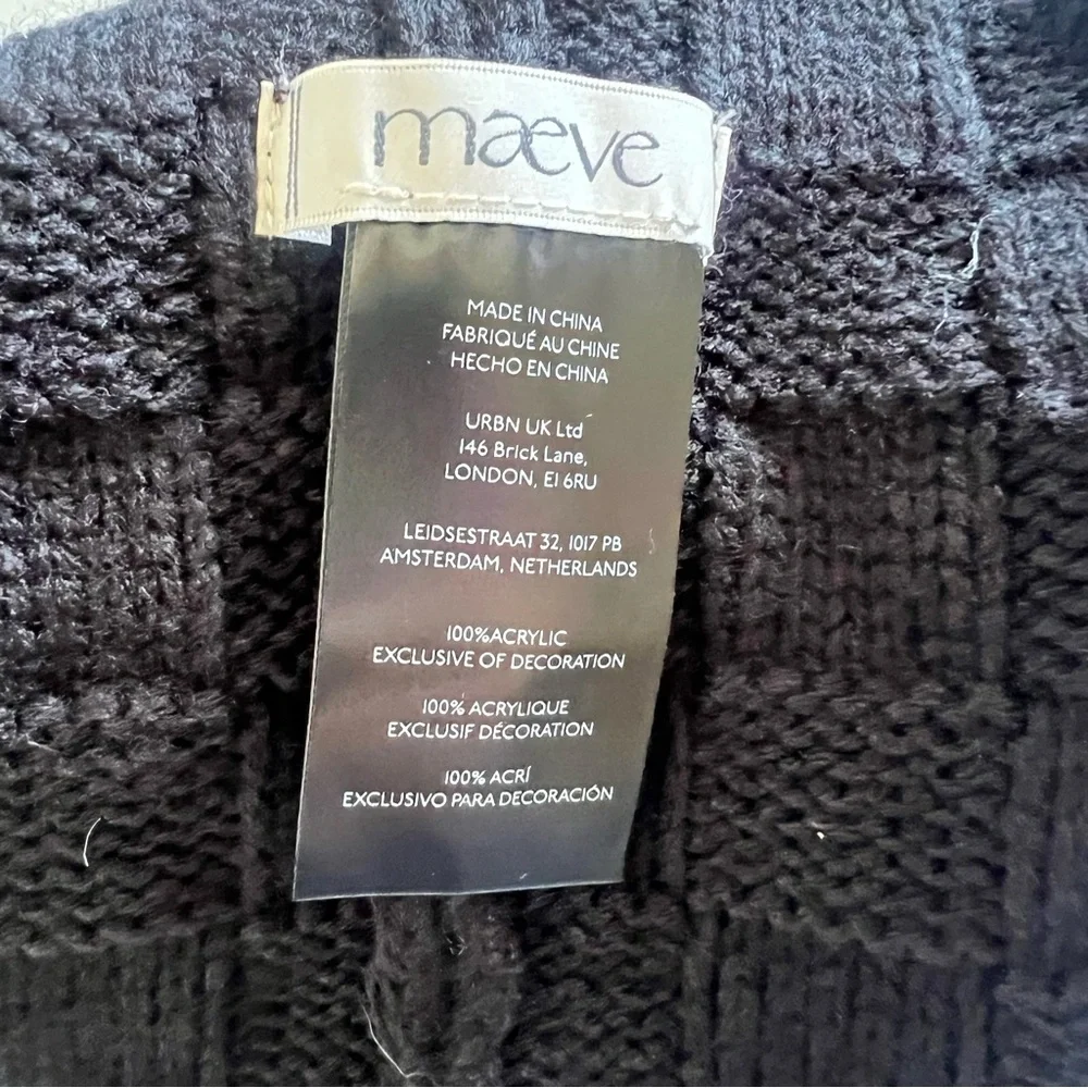 Anthropologie Maeve Checkered Crystal and Pearl Beanie - Black NWT